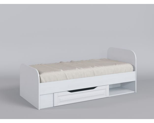 Кровать Классика 1650х750 (Белый/корпус Выбеленное дерево)