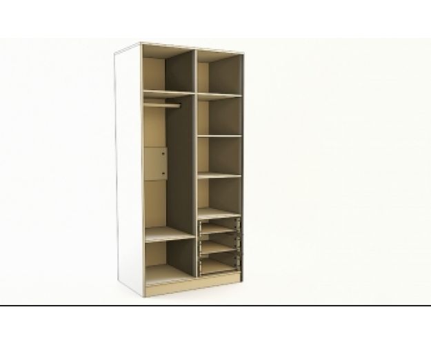 Шкаф 2-х створчатый с ящиками Классика (Белый/корпус Выбеленное дерево)