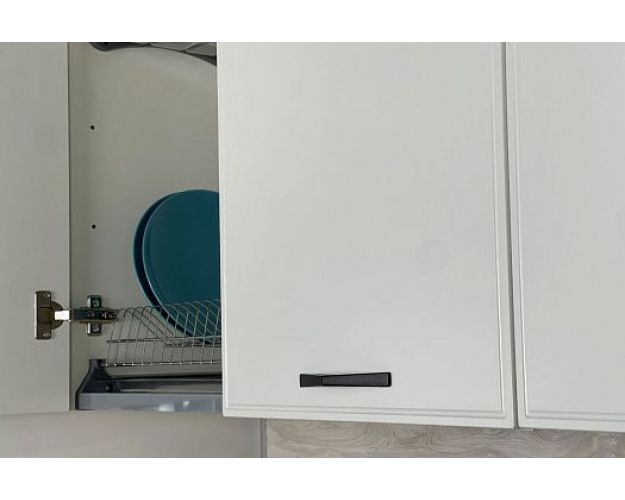 Кухонный гарнитур 3 "Монако" (ширина 280 см) (Белый/Белый матовый/Сизый матовый)